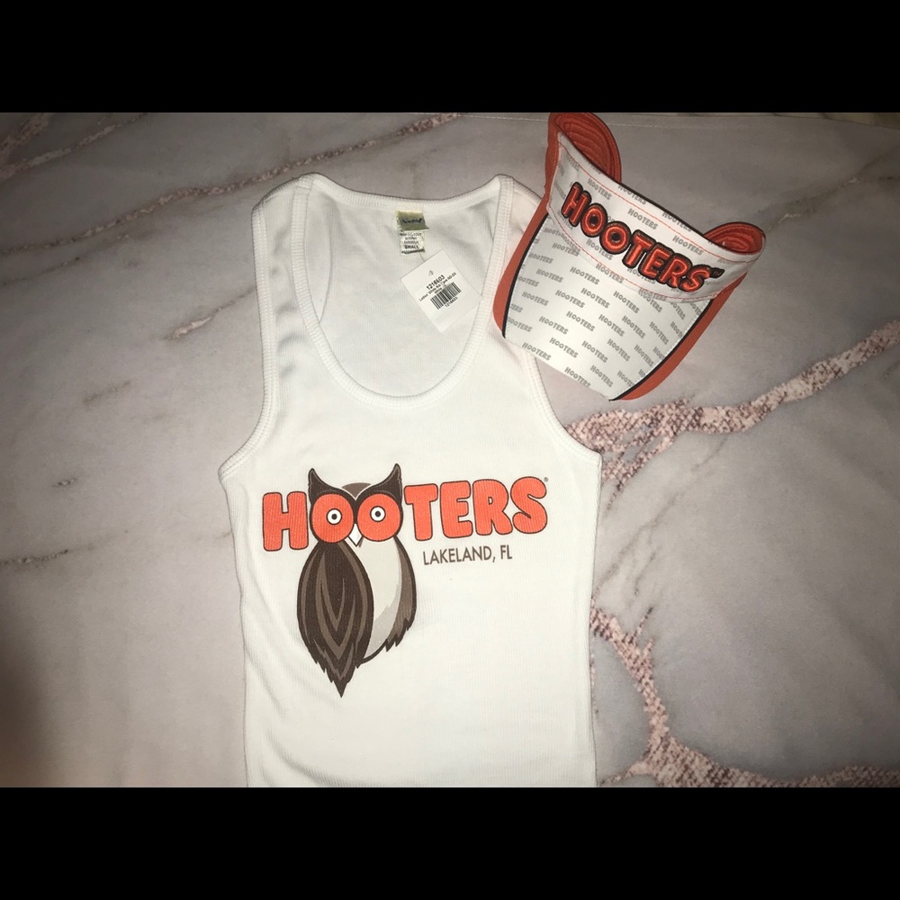 Orange and white Hooters Tank Top